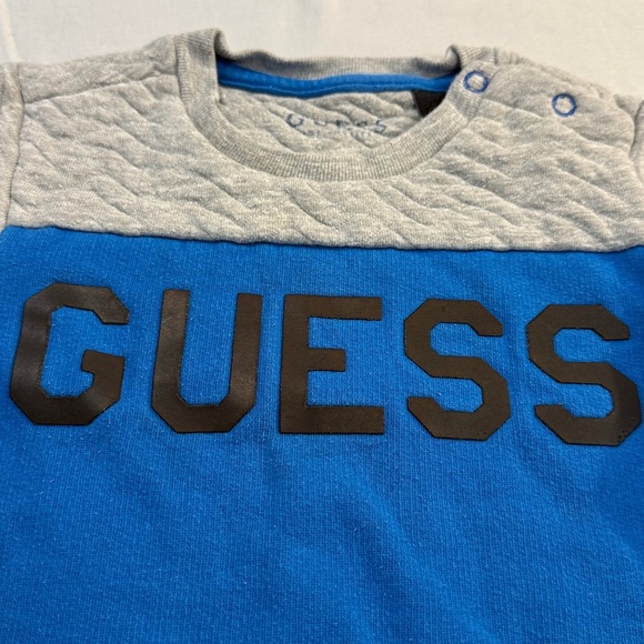 Guess - Blue and Grey Quilted Sweatshirt - Picture 2 of 3